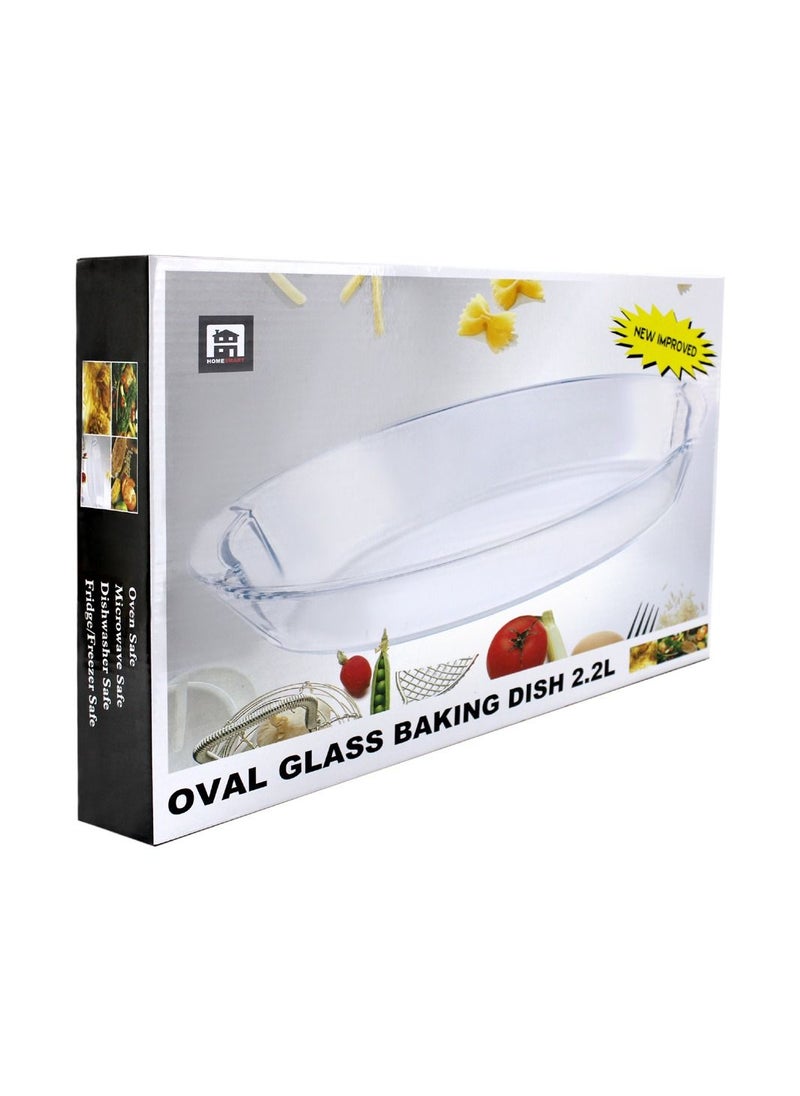 Home Smart Home Smart Oval Glass Baking Dish 2.2L for Baking Set of 1PC for Kitchen Storage and Kitchen Organizer  - Image 5