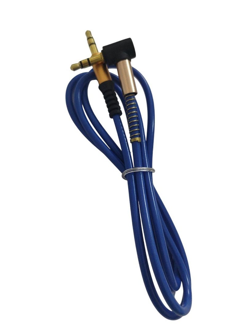 Generic 3.5mm AUX Audio to 3.5 AUX Adapter Cable 1000mm Nylon Braided - Blue Gold Black (Equipped with metal support to ensure no bending so it is not easily damaged. Reliable insulating material to ensure sound quality) - Image 3