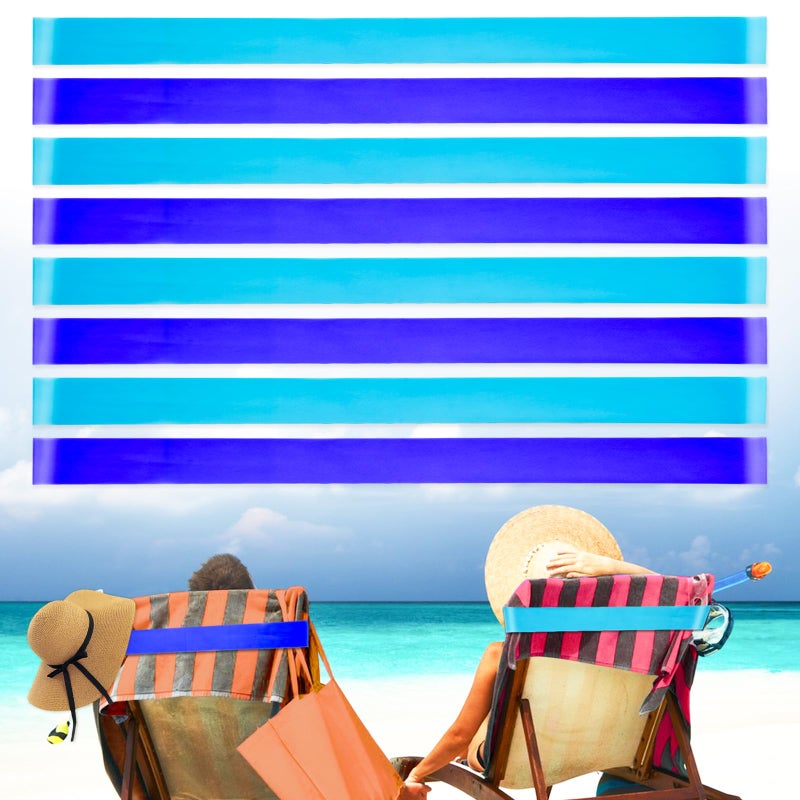 BlissfulBlend 8 Pack Beach Towel Bands Stretchable For Cruise Chairs  Beach Band For Pool  2025 Must Haves Cruise Accessories  Perfect Alternatives For Pool Lounge Chair Towel Clips - Image 1