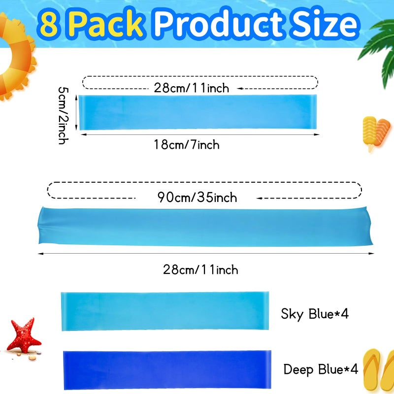 BlissfulBlend 8 Pack Beach Towel Bands Stretchable For Cruise Chairs  Beach Band For Pool  2025 Must Haves Cruise Accessories  Perfect Alternatives For Pool Lounge Chair Towel Clips - Image 2