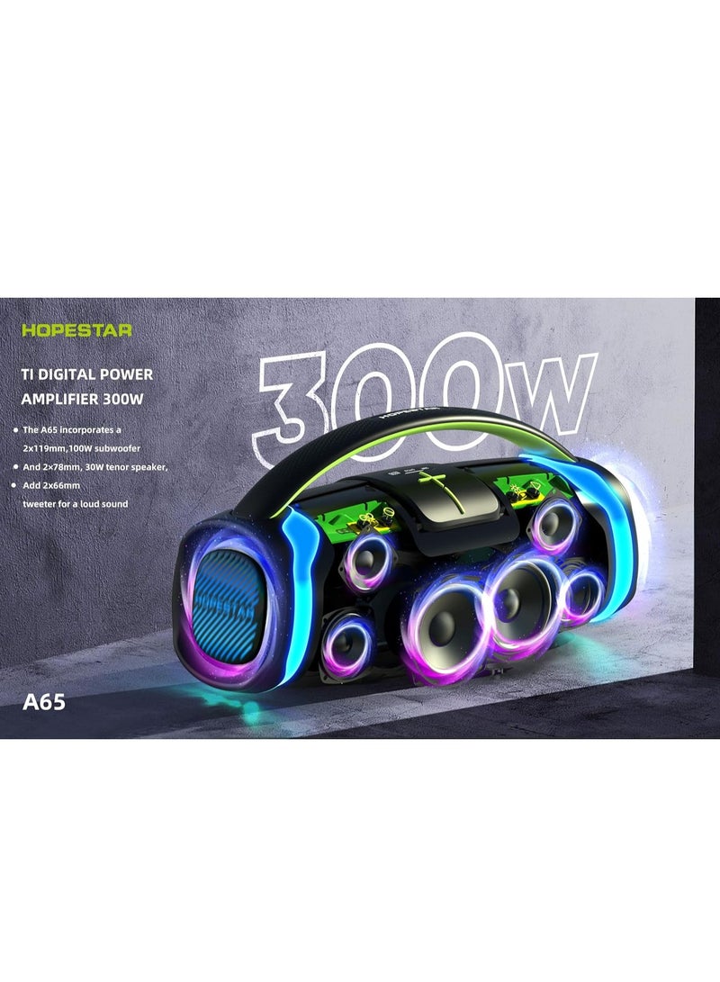 هوبستار مكبر صوت بلوتوث A65 مقاوم للماء مع ميكروفون كاريوكي - Image 4