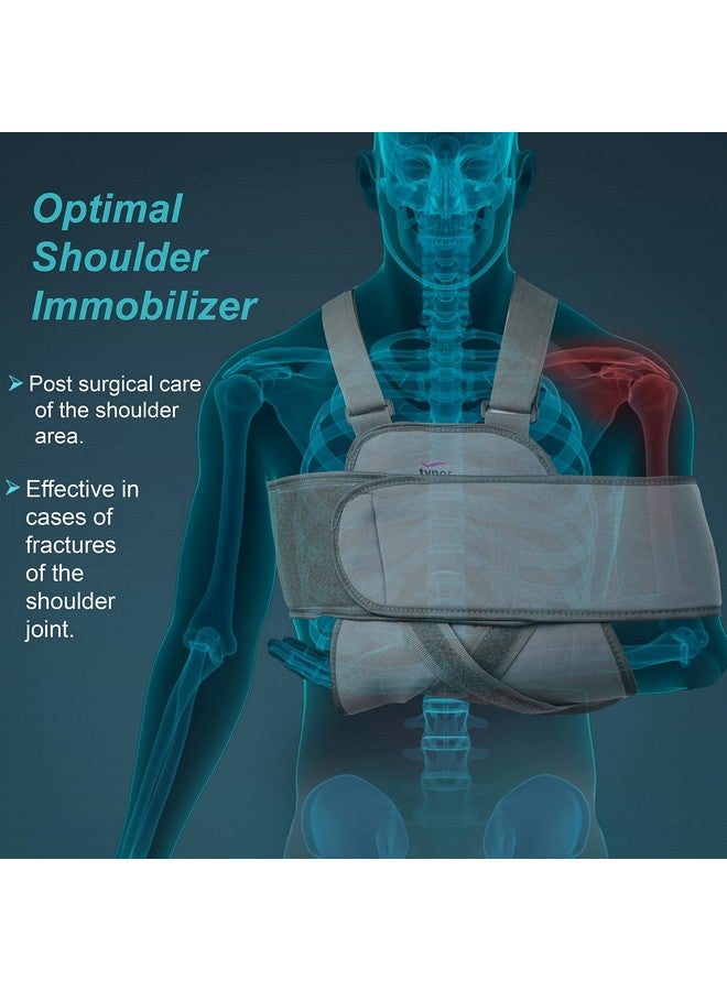 تاينور مثبت الكتف العالمي من تاينور للأطفال | يوفر الدعم والثبات لإصابات الكتف | تصميم مريح وقابل للتعديل للأطفال | عبوة من قطعة واحدة (مقاس الأطفال، رمادي) - Image 2