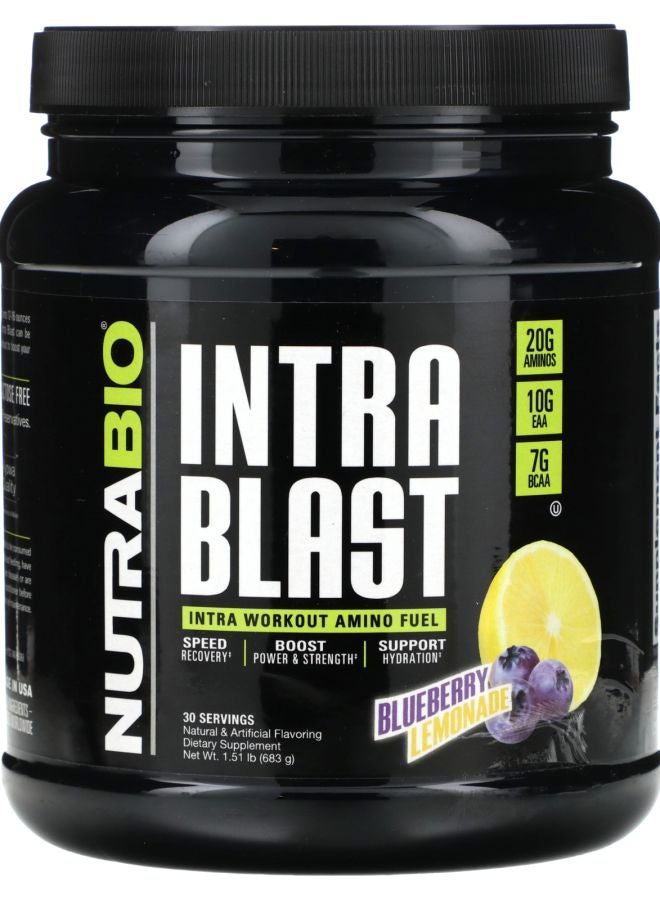 NutraBio Intra Blast Intra Workout Amino Fuel Blueberry Lemonade 1.51 lb (683 g)