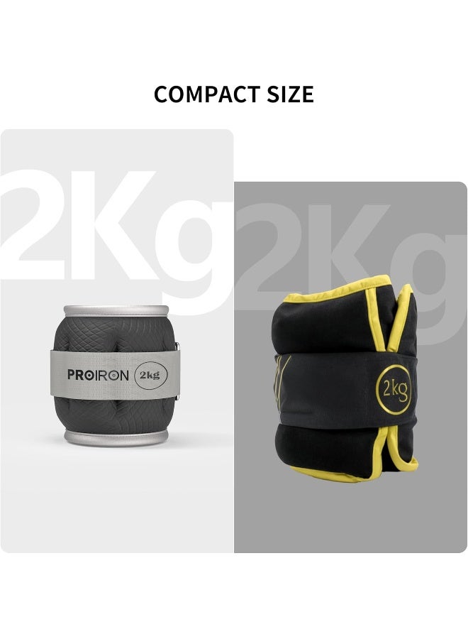 PROIRON أوزان كاحل برو إيرون وأوزان معصم وأرجل للنساء والرجال 0.5 كجم-2 كجم في زوج مجموعة أوزان كاحل عاكسة لتمارين اللياقة البدنية والجري والأيروبيك - Image 3