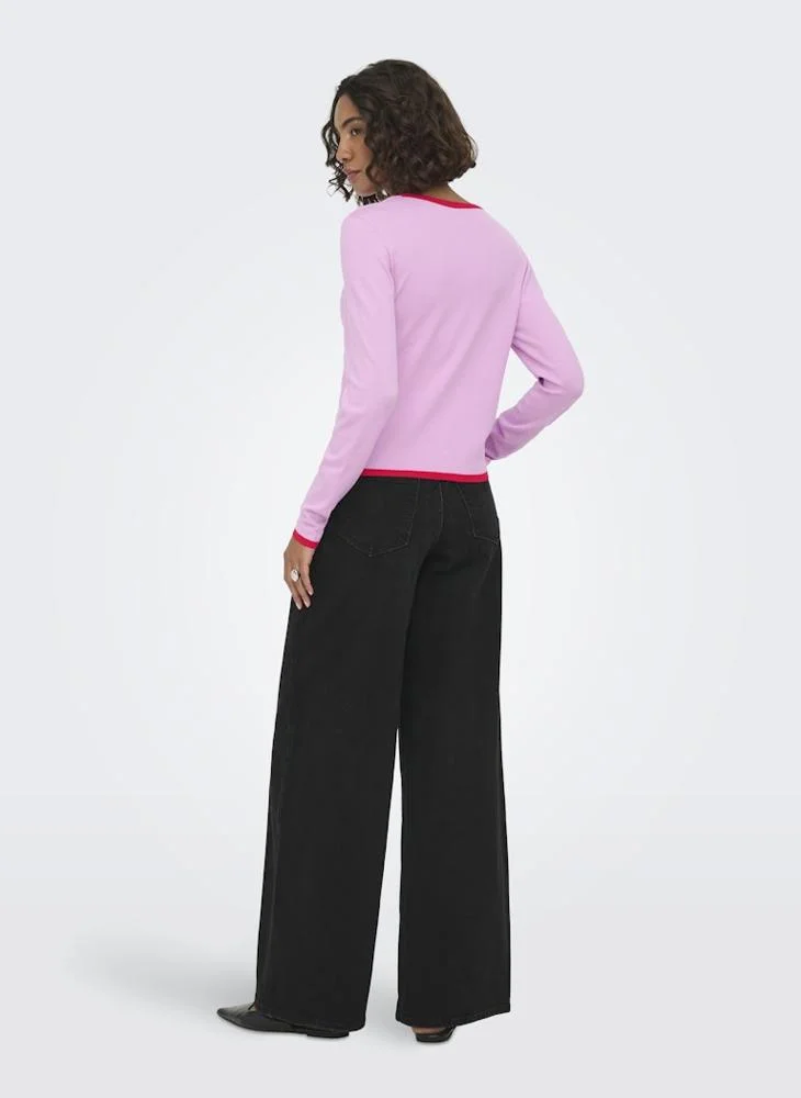 اونلي Casual Long Sleeve O-Neck Top