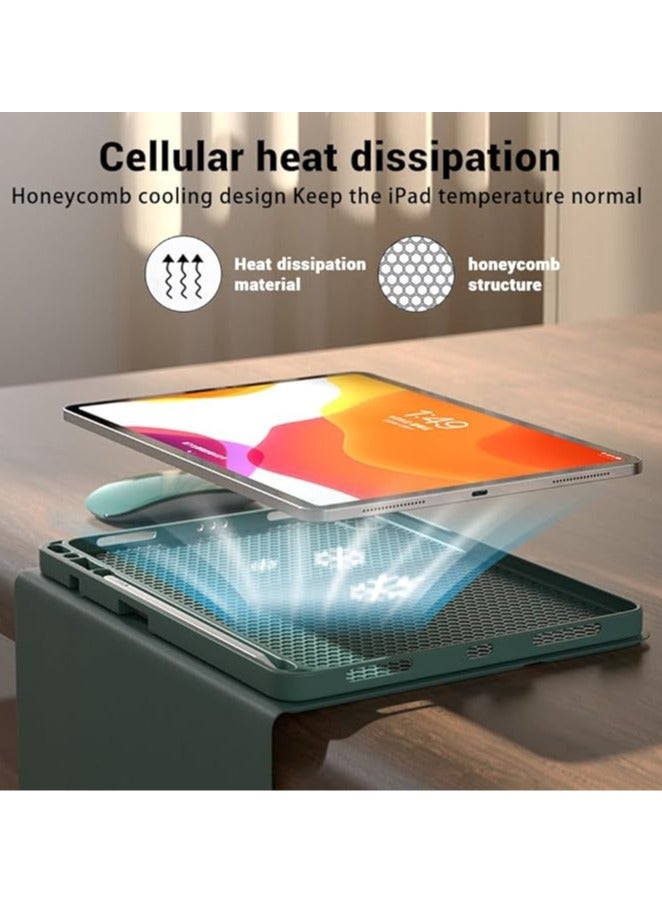 general Arabic & English Keyboard Case Compatible Samsung Galaxy Tab S9 FE Plus 2023 12.4 Inch Slim PU Case Detachable Wireless Galaxy Tab S9 FE+ Tablet Keyboard Case with Pen Holder - Image 3