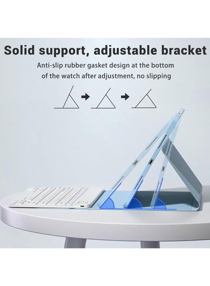 general Arabic & English Keyboard Case Compatible Samsung Galaxy Tab S9 FE Plus 2023 12.4 Inch Slim PU Case Detachable Wireless Galaxy Tab S9 FE+ Tablet Keyboard Case with Pen Holder - Image 4