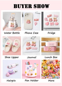 Generic 9pcs Weather Theme Resin Charms Kit – Cloud/Sun/Raindrop Cream Glue Decals for Phone Case, Hair Clips, Water Bottle DIY Crafts Ornament(Includes Stickers)  - Image 2