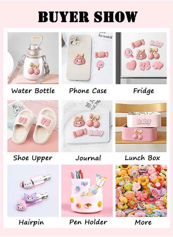 Generic 9pcs Weather Theme Resin Charms Kit – Cloud/Sun/Raindrop Cream Glue Decals for Phone Case, Hair Clips, Water Bottle DIY Crafts Ornament(Includes Stickers)  - Image 2