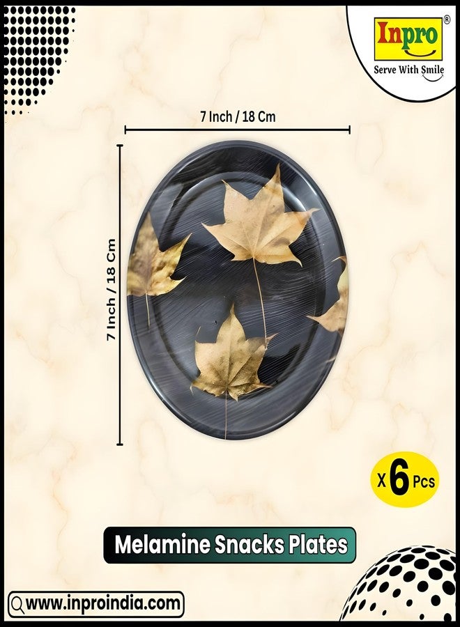 Inpro Set of 6 Melamine Round Small Snack Plates - Perfect Addition to Your Kitchen Utensils and Plates Collection - Image 2