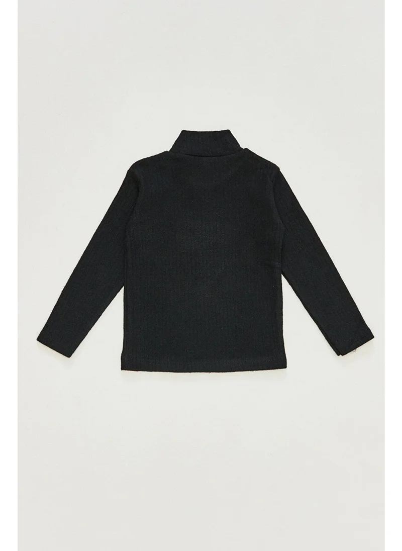 BDZ Deri BDZ Leather 3 Piece Cotton Lined Half Turtleneck Black Badi