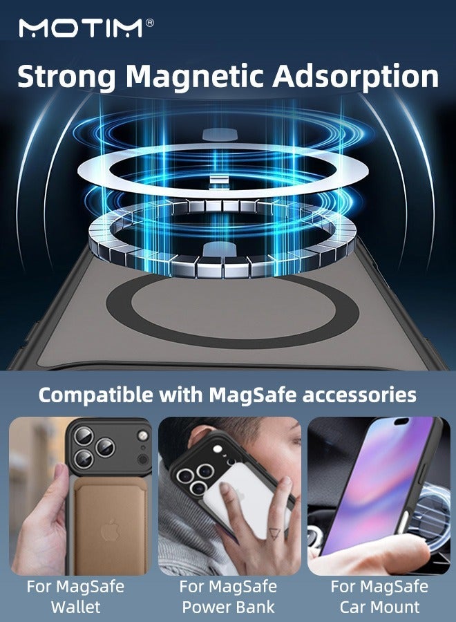 Motim iPhone 17 Pro Max Full-coverage Case 6.9-inch, Built-in Magnetic Ring, Upgraded Camera Protection, Compatible with Magsafe, Military Grade Shockproof, Non-slip Transparent Case - Image 2