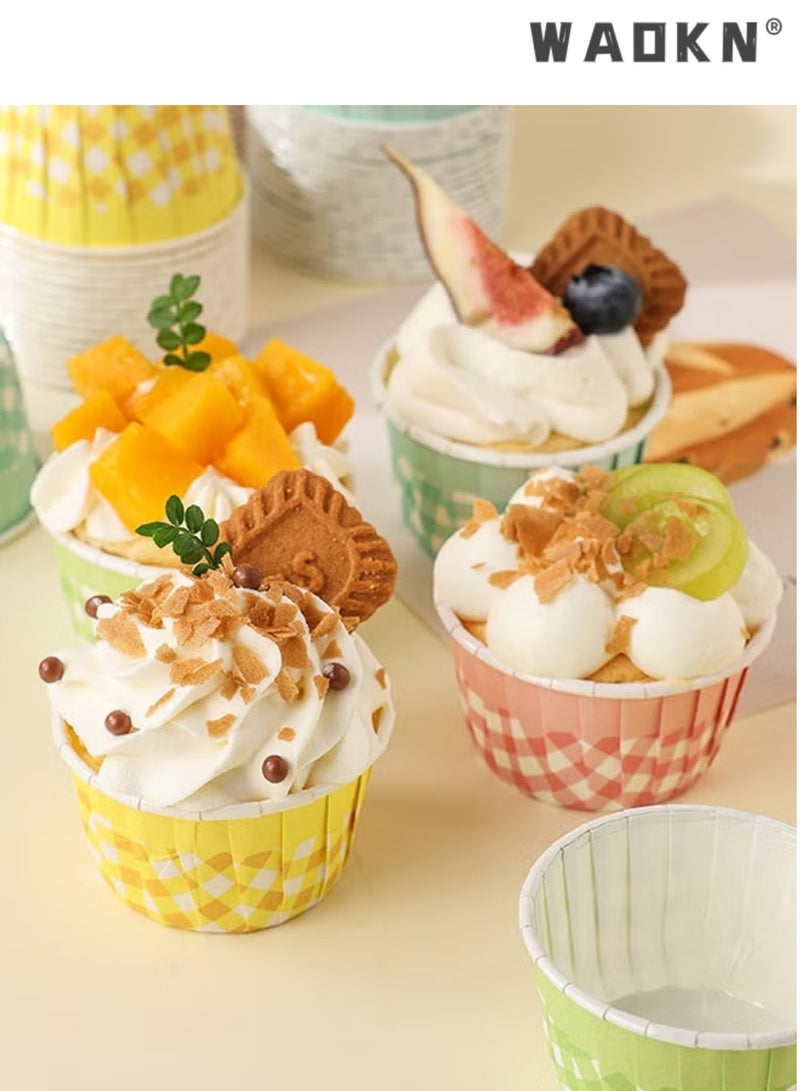 WAOKN Pack of 50 Disposable Roll-Up Cups Baking Paper For Cupcakes Paper Muffin Cupcake Moulds Baking Cups Muffin Moulds for Wedding Birthday Party Blue - Image 4