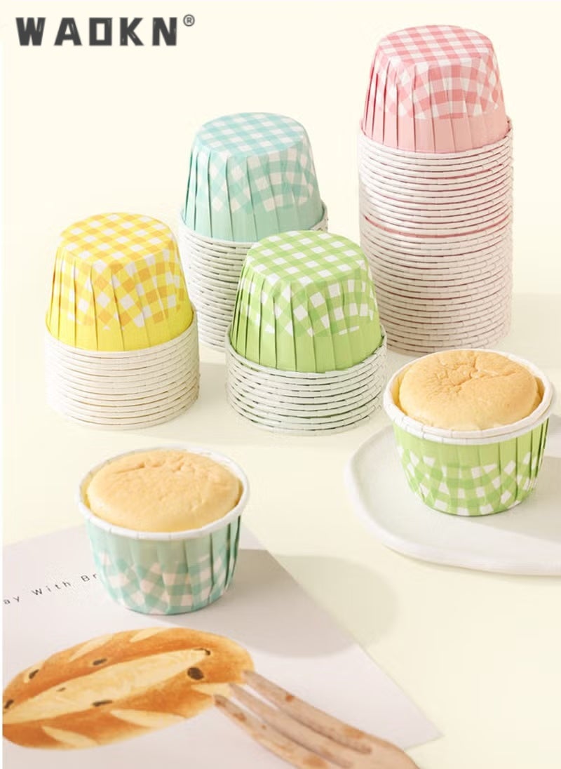 WAOKN Pack of 50 Disposable Roll-Up Cups Baking Paper For Cupcakes Paper Muffin Cupcake Moulds Baking Cups Muffin Moulds for Wedding Birthday Party Blue - Image 3