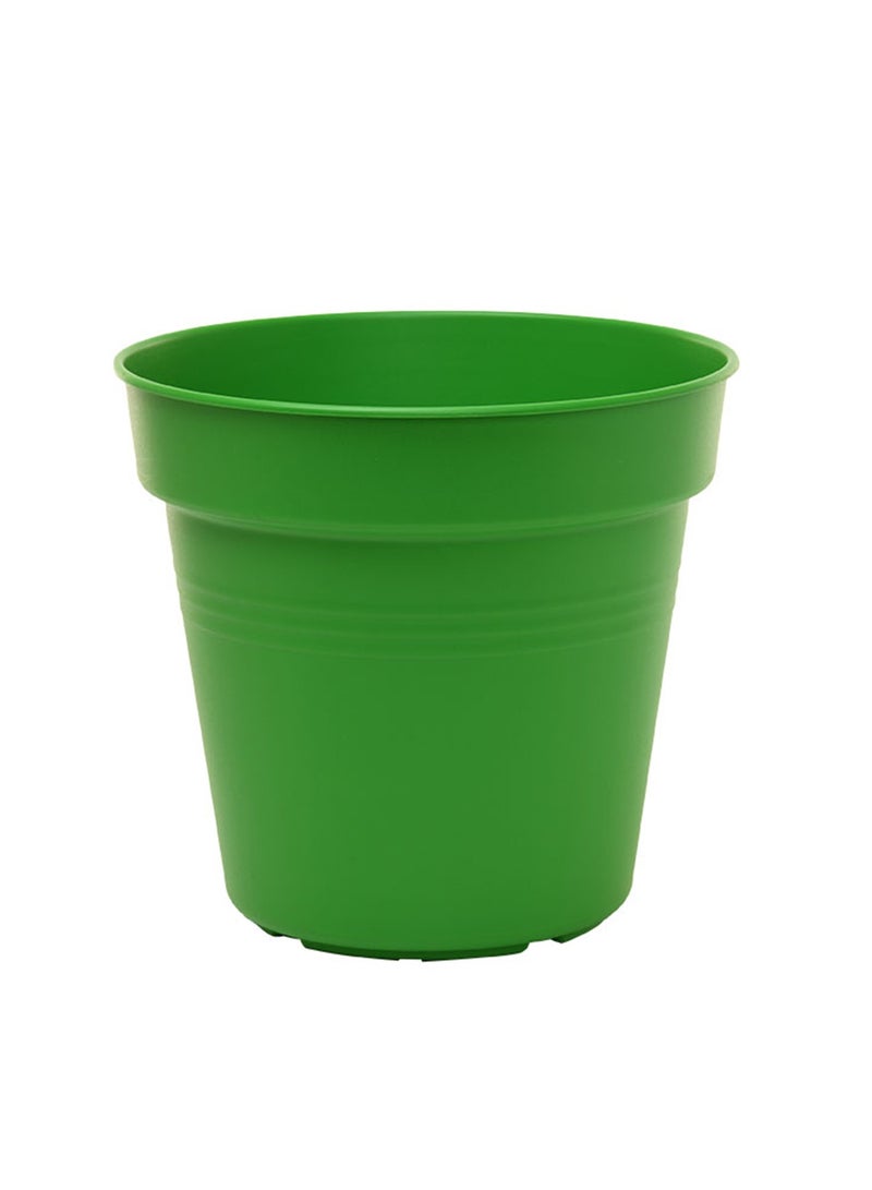 Mintra Round Flower Pot Planters Large - Pack of 4 with bottom tray - Plastic | Color - Light Green | Size - 19x19x17cm | Asthetically Decorate Your Terrace, Garden or Patio. Ideal for outdoor or indoors - Image 2