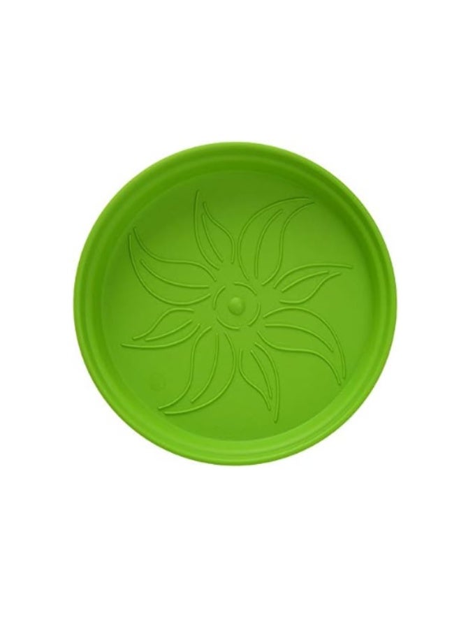 Mintra Round Flower Pot Planters Large - Pack of 4 with bottom tray - Plastic | Color - Light Green | Size - 19x19x17cm | Asthetically Decorate Your Terrace, Garden or Patio. Ideal for outdoor or indoors - Image 3