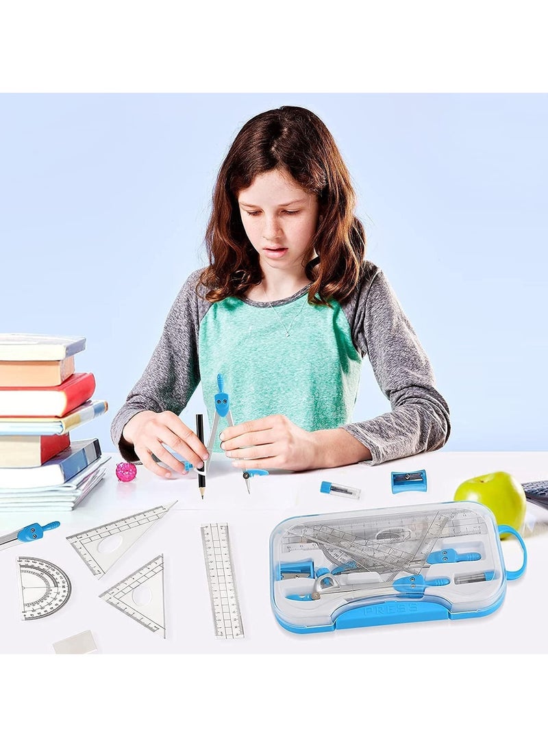 general Geometry Kit, 10-piece maths geometry kit including ruler, protractor, compass, eraser, pencil sharpener, pencil sharpener and drawing pencil - Image 3
