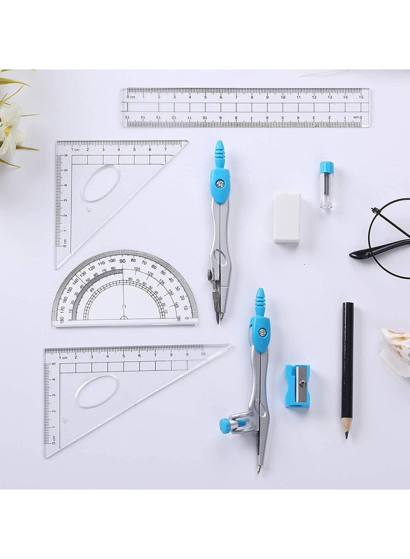 general Geometry Kit, 10-piece maths geometry kit including ruler, protractor, compass, eraser, pencil sharpener, pencil sharpener and drawing pencil - Image 5