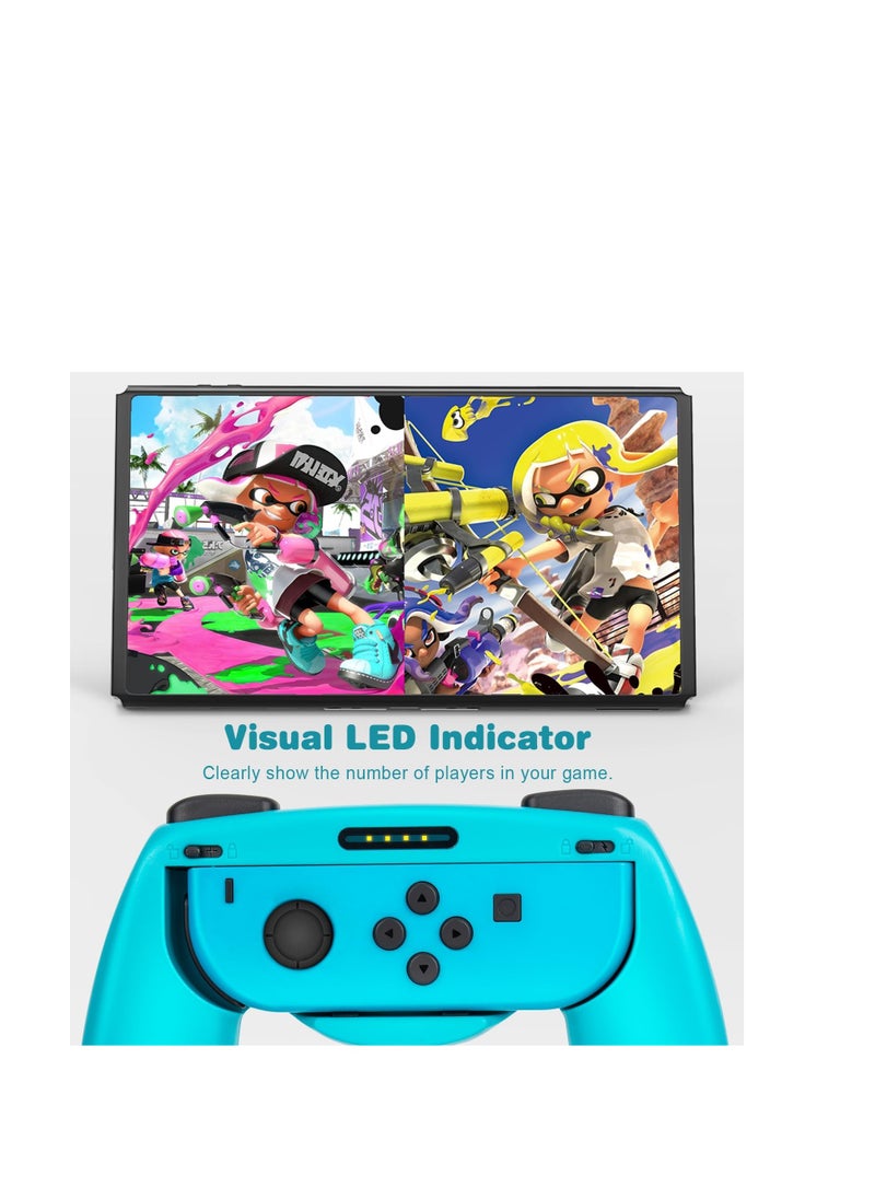 SYOSI - 2Pcs Switch Joy Con Grip Compatible with Nintendo Switch/Switch OLED Comfort Grip Holder Gaming Controller Gamepad with Charging Function for Switch Joy-Con Controller (Red and Blue) - Image 1