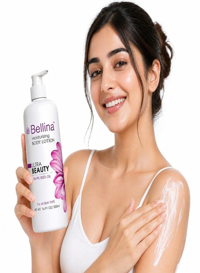 Bellina Moisturizing Body Lotion | 24H Hydration | Brightens Skin and Repairs Sun Damage | Lightweight, Quick Absorbing, Non-Sticky Formula | Daily Use Summer Cream Bodylotion For Men & Women | Suitable for All Skin Types | 500 ml - Image 3