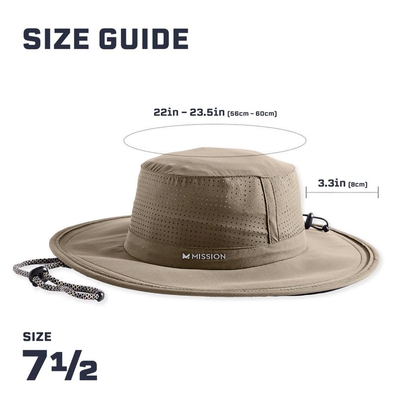 MISSION Cooling UPF Boonie Hat - Unisex Sun Hat for Hiking, Beach & Fishing - Sweat & Water Activated Technology - (Khaki) - Image 4
