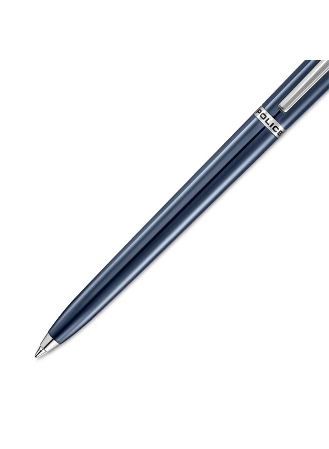 Police Navy Blue Tisa Stainless Steel Trims Twist Ballpoint Pen for Men, Blue Ink for Men | Best Price UAE