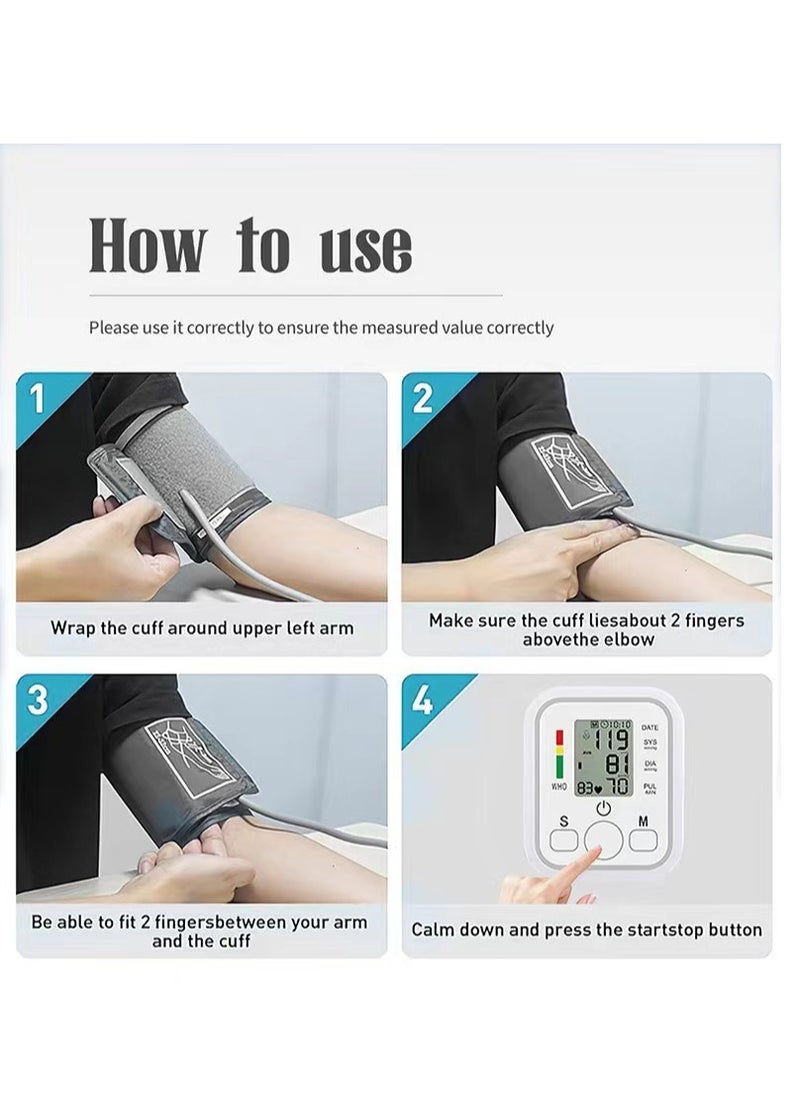 Generic - Automatic Upper Arm Health Blood Pressure Monitor Dual Users x99 Readings Health Blood Pressure Machine for Home Use with Voice and LCD Digital Display(Arabic Voice) - Image 1