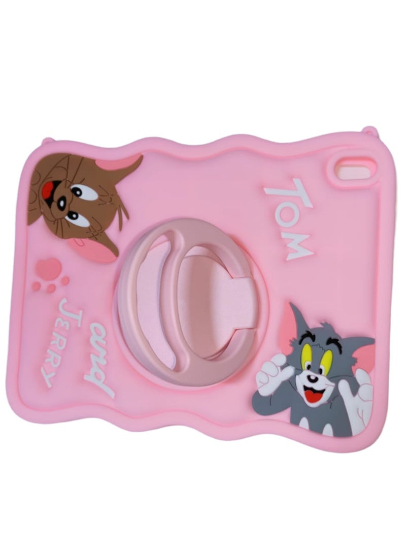 Kid Silica Shockproof Case Cover Tom Jerry Kids Shockproof Case, Silicon Case Rotatable 360° iPad 10th Generation Case 2022 Cute Cartoon Silicone Cover Stylish Fashion Unique Design with Rotating Kickstand iPad 10.9” NEW - Image 2
