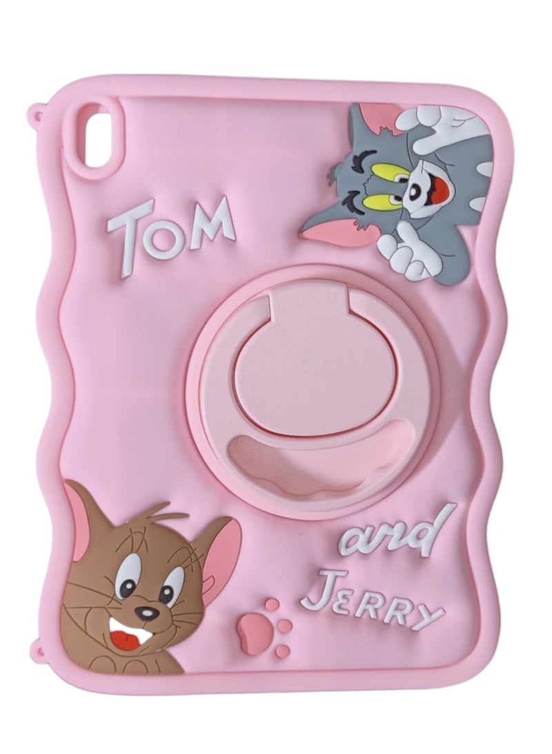 Kid Silica Shockproof Case Cover Tom Jerry Kids Shockproof Case, Silicon Case Rotatable 360° iPad 10th Generation Case 2022 Cute Cartoon Silicone Cover Stylish Fashion Unique Design with Rotating Kickstand iPad 10.9” NEW - Image 3