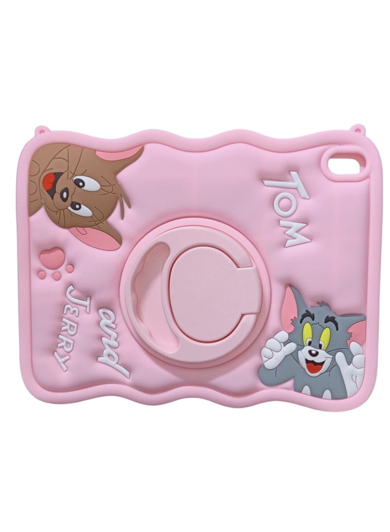 Kid Silica Shockproof Case Cover Tom Jerry Kids Shockproof Case, Silicon Case Rotatable 360° iPad 10th Generation Case 2022 Cute Cartoon Silicone Cover Stylish Fashion Unique Design with Rotating Kickstand iPad 10.9” NEW - Image 1
