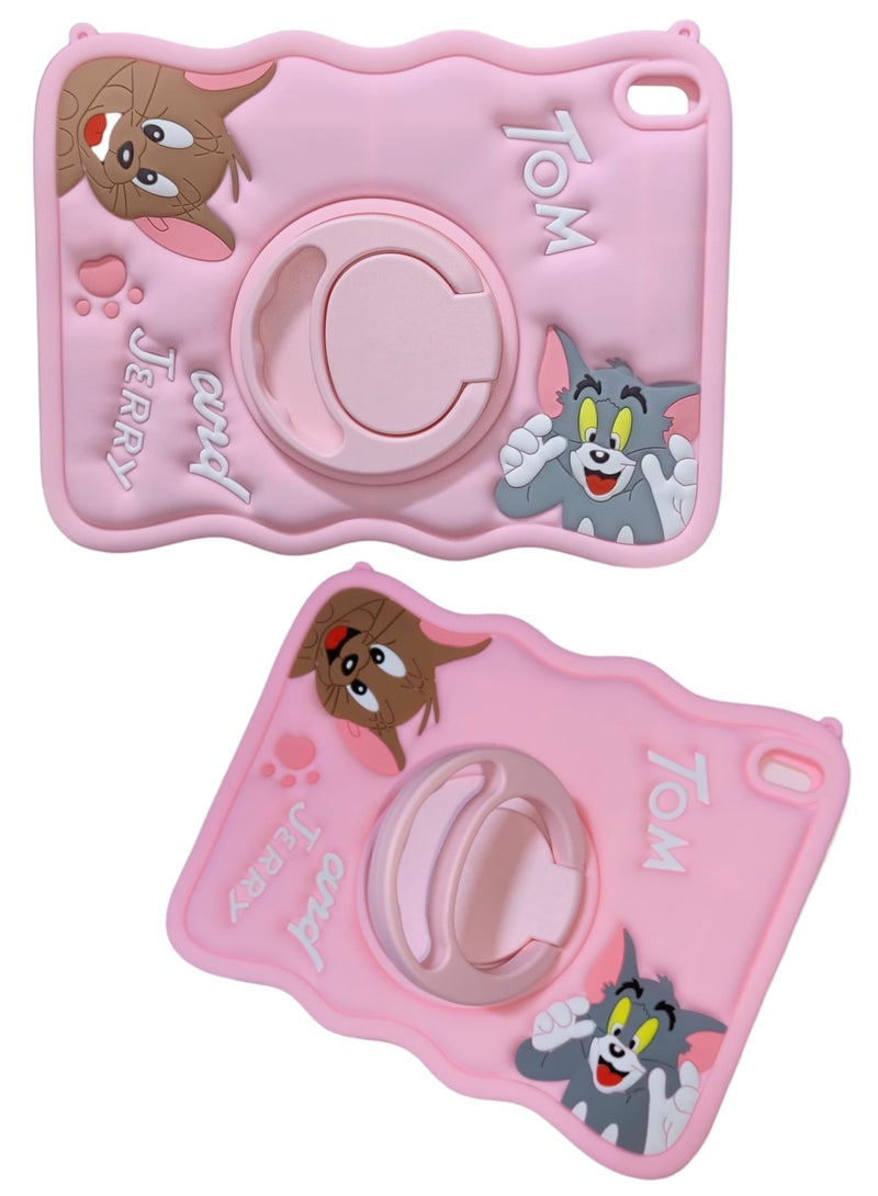 Kid Silica Shockproof Case Cover Tom Jerry Kids Shockproof Case, Silicon Case Rotatable 360° iPad 10th Generation Case 2022 Cute Cartoon Silicone Cover Stylish Fashion Unique Design with Rotating Kickstand iPad 10.9” NEW - Image 4