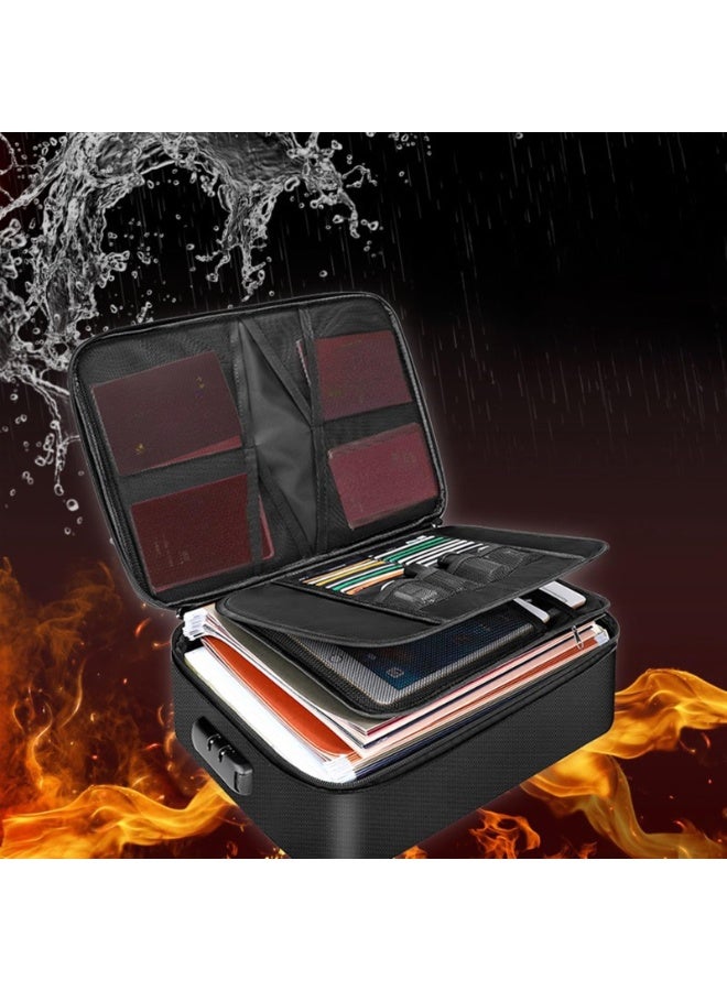 Generic Fireproof Document Bag with Lock Multi-Layer Important Document Safe Storage, Fire Safe File Organizer - Image 1