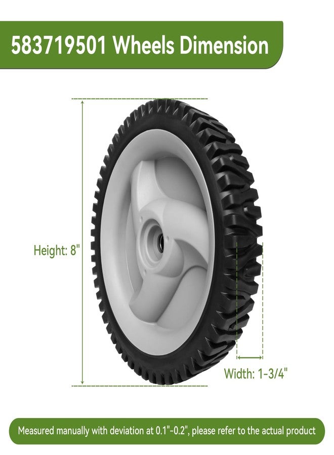 ranwin Front Drive Wheels Fit for Craftsman Mower - Front Drive Tires Wheels Fit for Craftsman & HU Front Wheel Drive Self Propelled Lawn Mower Tractor, Replaces 583719501 194231X460, 2 Pack - Image 2