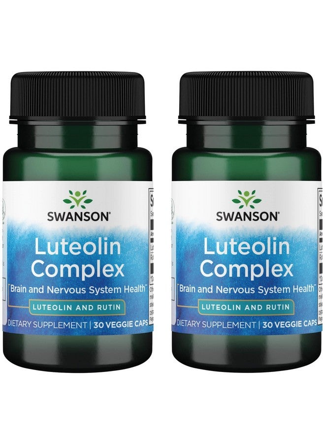 Swanson Luteolin Complex w/Rutin - Brain Support Supplement Promoting Memory, Mood & Cognitive Health - Natural Formula to Help Maintain Nervous System - (30 Veggie Capsules) (2 Pack)