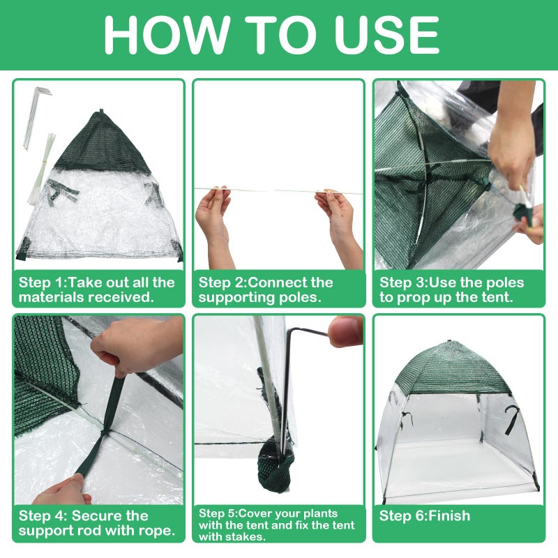 TUSAUW 2 PCS Plant Covers Freeze Protection for Winter, Outdoor Garden Frost Cover, Portable Mini Greenhouse, Warm Waterproof Freeze Tent for Outdoors Potted Plants - Image 4