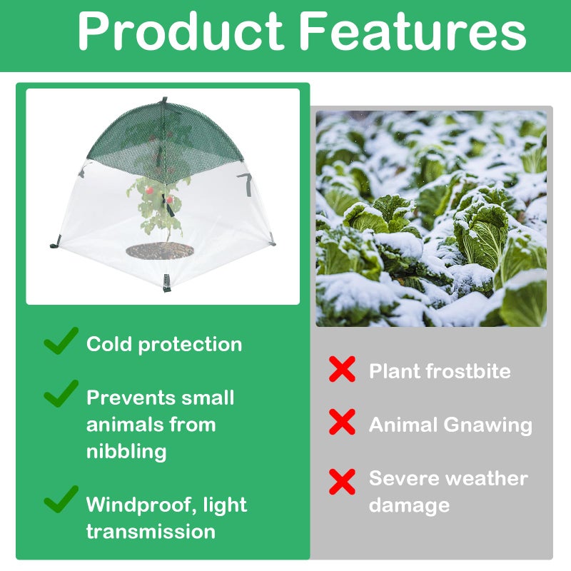 TUSAUW 2 PCS Plant Covers Freeze Protection for Winter, Outdoor Garden Frost Cover, Portable Mini Greenhouse, Warm Waterproof Freeze Tent for Outdoors Potted Plants - Image 5