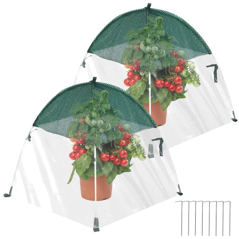 TUSAUW 2 PCS Plant Covers Freeze Protection for Winter, Outdoor Garden Frost Cover, Portable Mini Greenhouse, Warm Waterproof Freeze Tent for Outdoors Potted Plants - Image 1