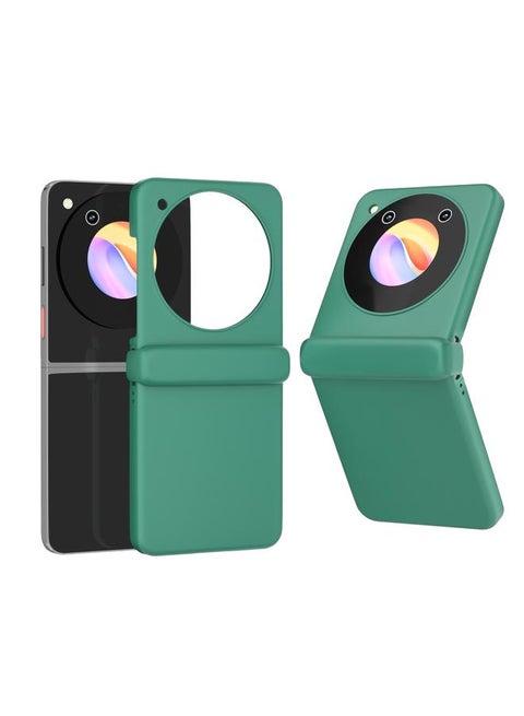 For ZTE Libero Flip/nubia Flip 3 in 1 PC Frosted Full Coverage Phone Case with Hinge(Green)