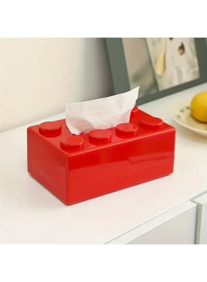 Red Brick Style Tissue Box Multifunctional Plastic Organizer For Kitchen Bathroom Living Room - Image 1