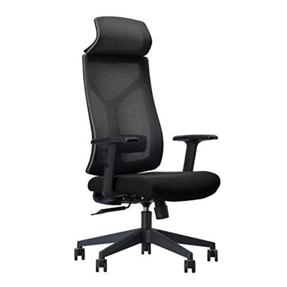 Home Executive Office Chair Ergonomic Computer Chair Wide Seat With Large Headrest, Modern Desk Chair Lumbar Support, Adjustable Armrests Mesh Chair