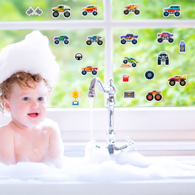 Tevxj 20 PCS Truck Thick Gel Clings Truck Window Gel Clings Decals Stickers for Kids Toddlers and Adults Home Airplane Classroom Nursery Transportation Party Supplies Decorations Removable and Reusable - Image 4