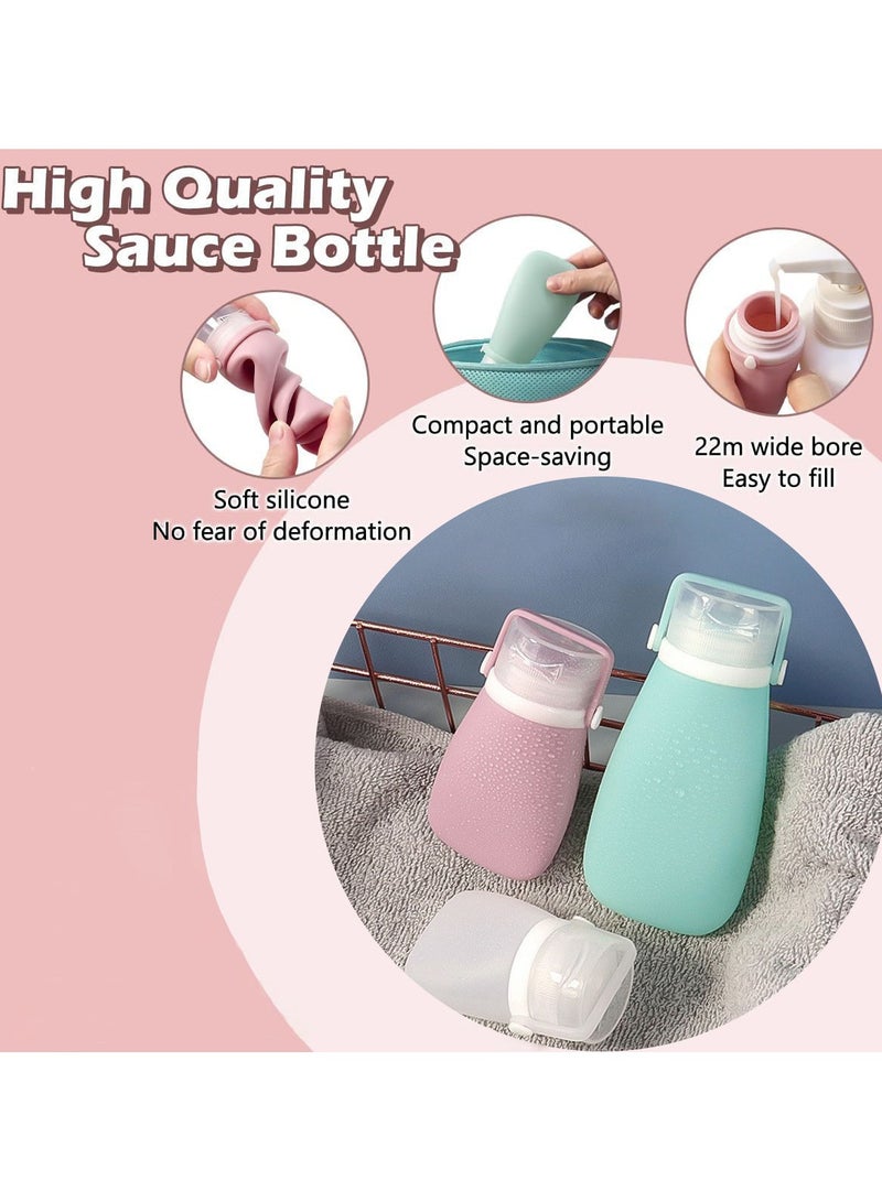 Hanayo 4 Pack Travel Bottles Leak Proof 60ml Silicone Squeezable Travel Shampoo Bottles Refillable Toiletry Cosmetic Container Portable Travel Bottles (White+Grey+Green+Pink) - Image 5