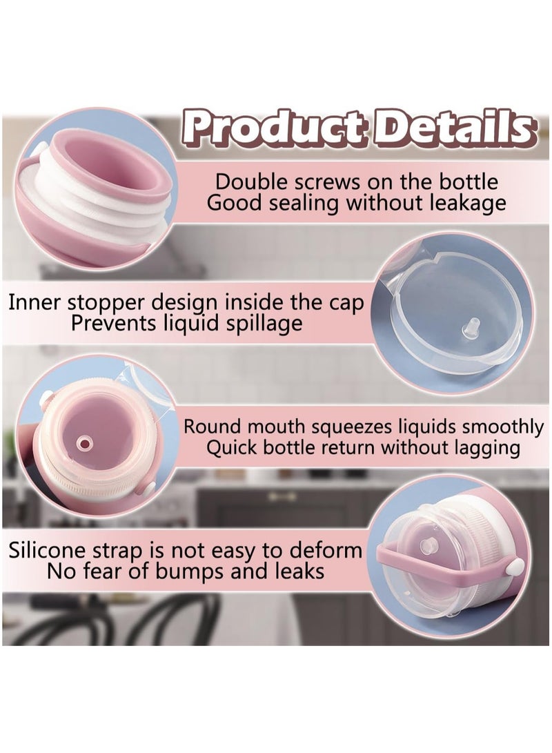 Hanayo 4 Pack Travel Bottles Leak Proof 60ml Silicone Squeezable Travel Shampoo Bottles Refillable Toiletry Cosmetic Container Portable Travel Bottles (White+Grey+Green+Pink) - Image 4