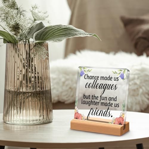 Bs amor Inspirational Gift Ideas Thank You Gifts for Women Men Friends - Colleague Appreciation Gifts for Coworker - Motivational Quote Clear Desk Sign Decor (5 x 4 Inches) - Image 4
