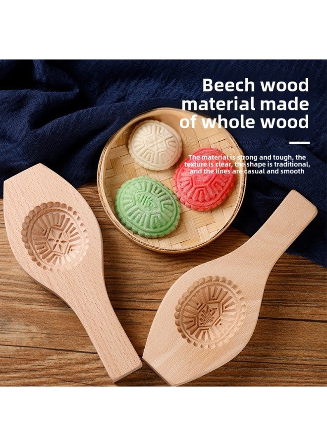 Wooden Moon Cake Mould Longevity Turtle Impression Glutinous Rice Cake Mould Wooden Rice Cake Impression Steamed Bread Mung Bean Cake Pumpkin Cake Impression-Color:Single-hole Long-life Wealth  - Image 5