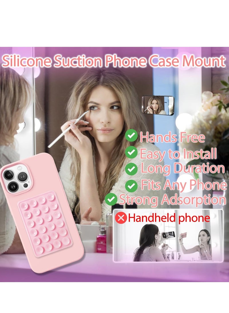 2PCS Silicone Suction Phone Case Mount,Non Slip Suction Cup Phone Mount,Hands-Free Phone Accessories Holder for Selfies and Videos,Silicon Adhesive Phone Stand Sticky for Cell Phone  - Image 2