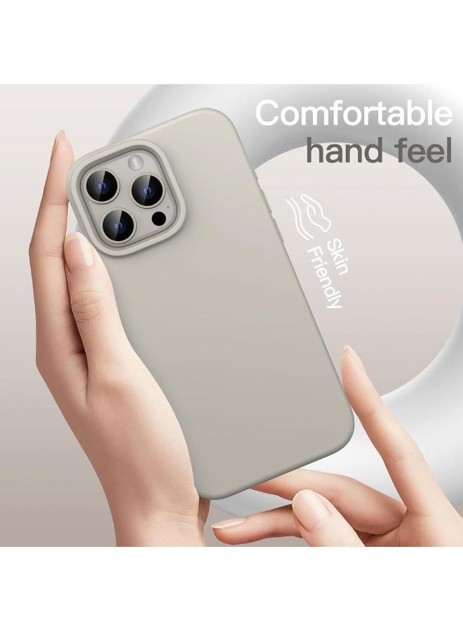 Liquid Silicone Case For IPhone 16 Pro Max 6.9-Inch Silky Soft Touch Full-Body Protective Phone Case Anti-Scratch Shockproof Cover With Microfiber Lining (Natural Titanium - Image 3