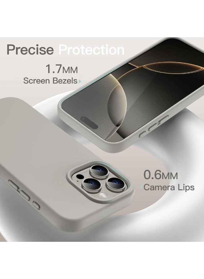 Liquid Silicone Case For IPhone 16 Pro Max 6.9-Inch Silky Soft Touch Full-Body Protective Phone Case Anti-Scratch Shockproof Cover With Microfiber Lining (Natural Titanium - Image 5
