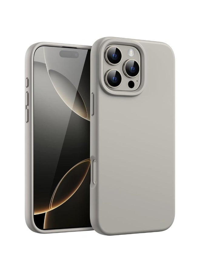 Liquid Silicone Case For IPhone 16 Pro Max 6.9-Inch Silky Soft Touch Full-Body Protective Phone Case Anti-Scratch Shockproof Cover With Microfiber Lining (Natural Titanium - Image 1