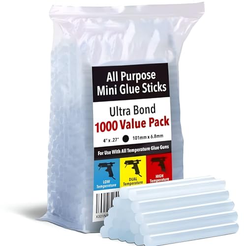 Artellius Mini Hot Glue Gun Sticks (Huge Bulk Pack of 1000) 4" and 0.27 Diameter - Compatible with Most Glue Guns - Image 1